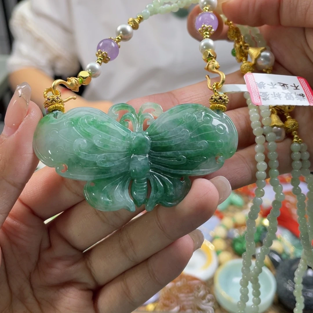 翡翠未镶嵌颈饰代编织