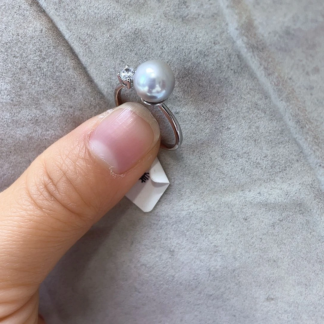 海水珍珠戒指银S925镶嵌