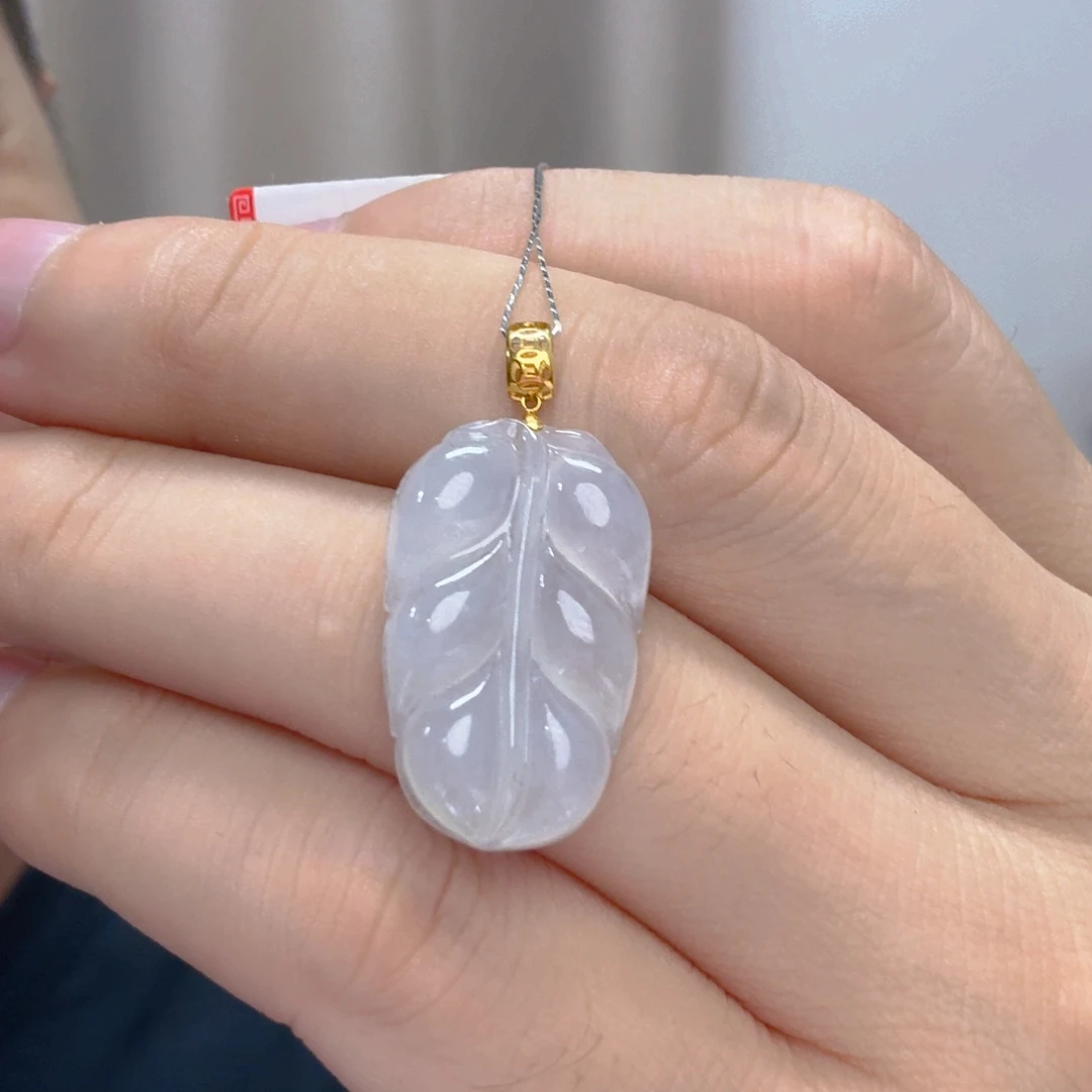 吊坠(不含链)18K金镶嵌翡翠