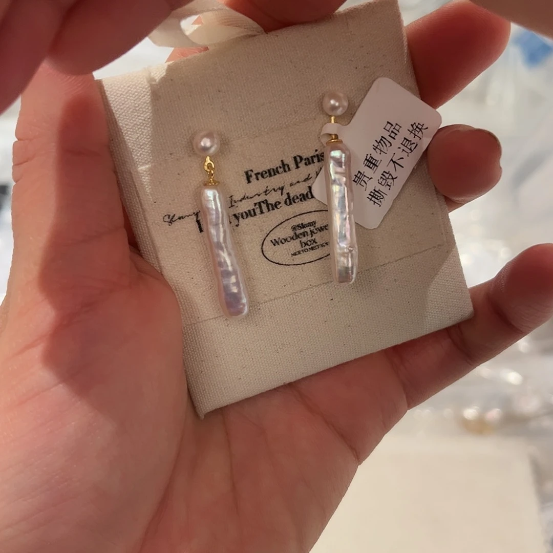 淡水珍珠耳饰银S925镶嵌