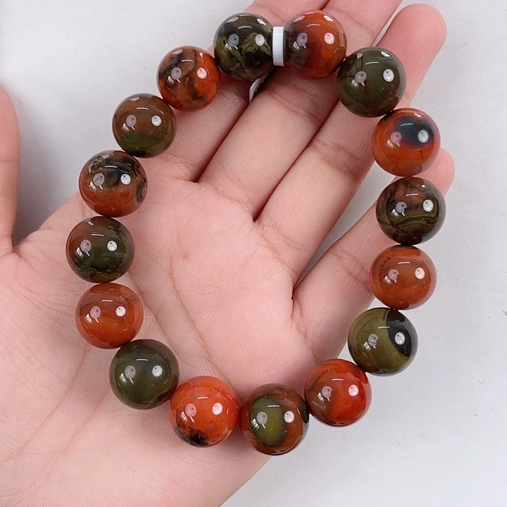 楠***南南红玛瑙未镶嵌大山包亮光包浆单圈14mm