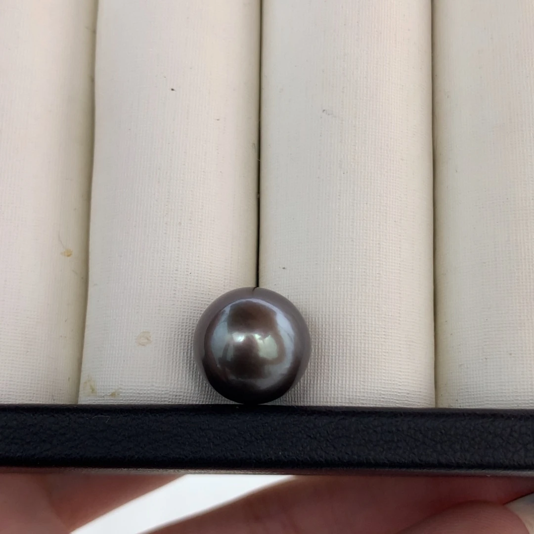 靖***远定制海水珍珠吊坠(赠链)银S925镶嵌大溪地海水珍珠11-12mm