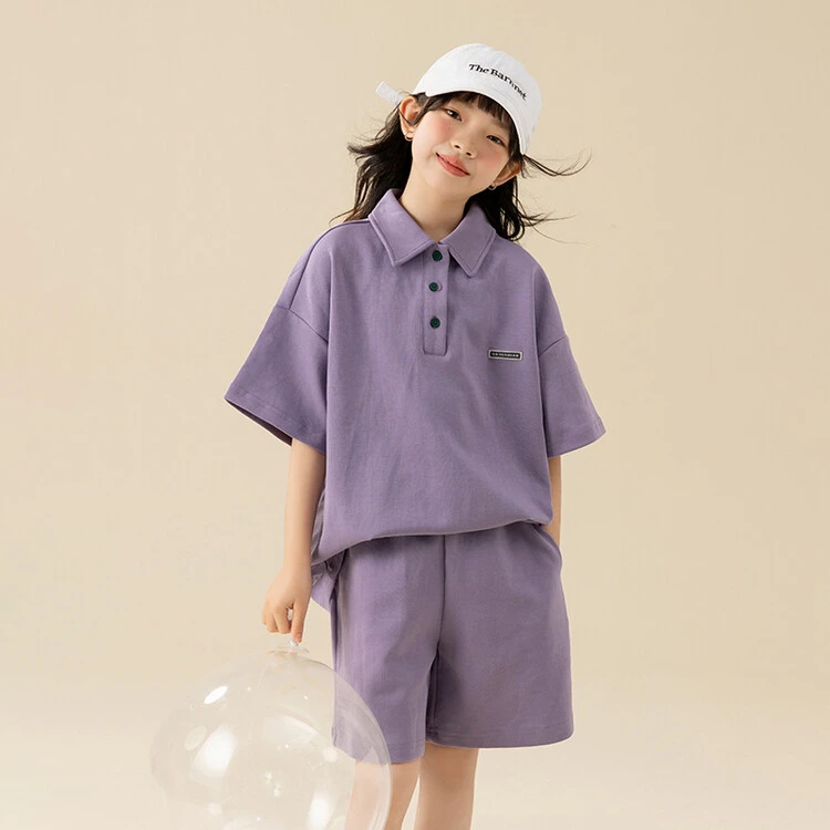 女童套装夏款2025新款儿童POLO女童T恤洋气时髦夏季短袖运动夏装