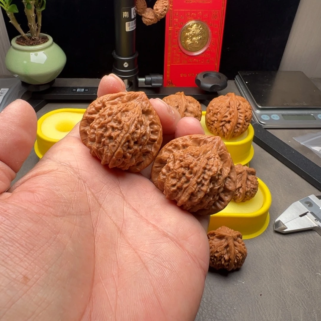 海***盐文玩核桃把件朱雀43