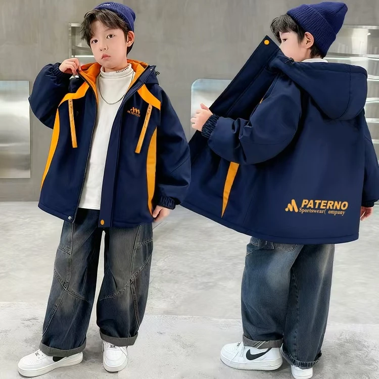 男童冬装加绒加厚棉服外套秋冬款2025新款中大儿童装男孩冬季帅潮