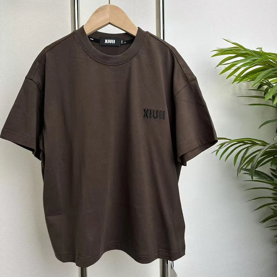 【B725】咖色短袖T恤B5-1