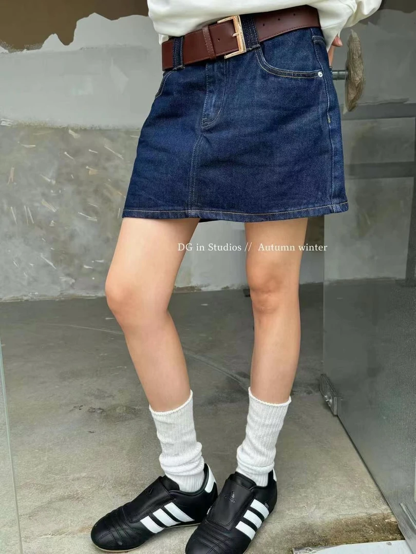 【新品上新】时尚潮流百搭休闲性感漏腿显高显瘦配腰带牛仔短裙