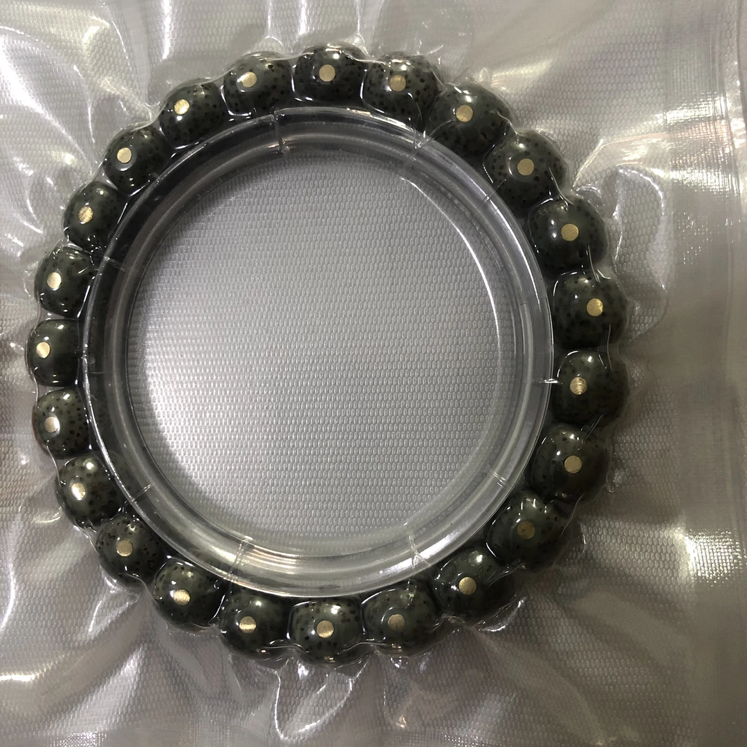 爱谁谁帝王绿糯冰水润石玉星月 手工镶嵌铜钉10*9