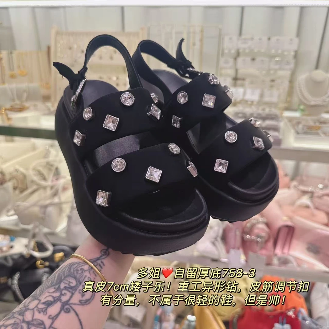 【多姐自卖】大颗钻厚底凉鞋758~自留款！夏季厚底鞋大王网红女鞋子