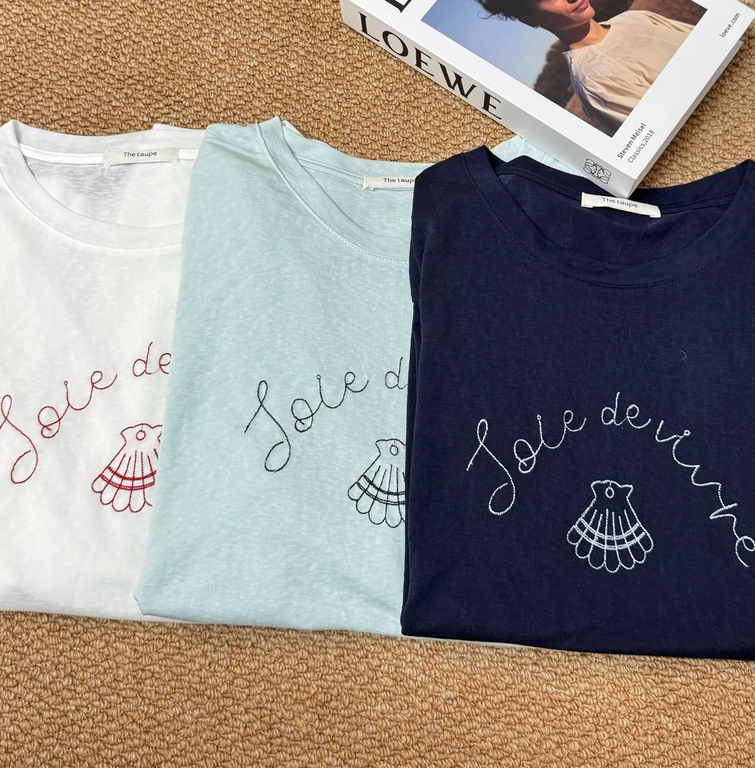 不吃梨【天丝罩衫】长袖刺绣夏季T恤防晒韩系宽松小众显瘦百搭