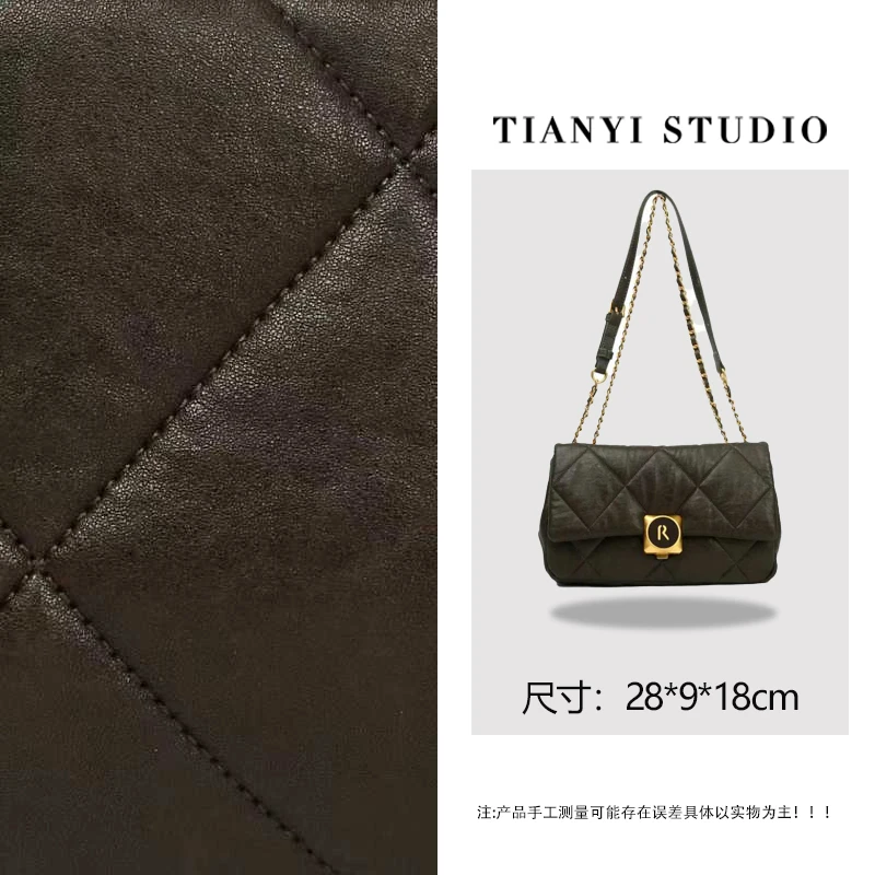 【天一甄选】BF-66595-橄榄驼  轻奢小众设计感时尚斜挎女包包