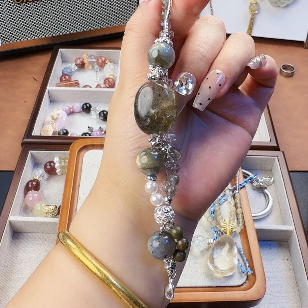 烟晶手链银S925镶嵌