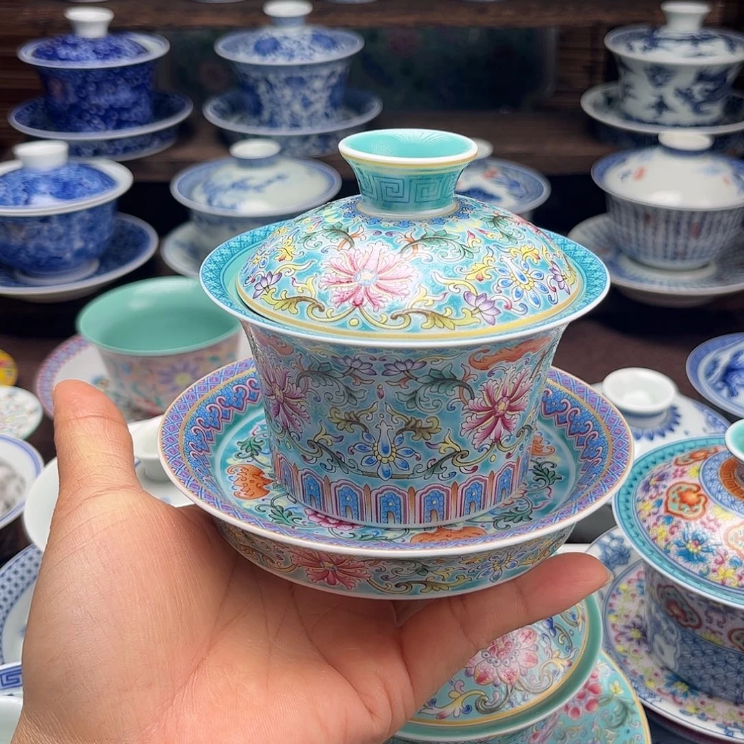 景德镇陶瓷三才盖碗