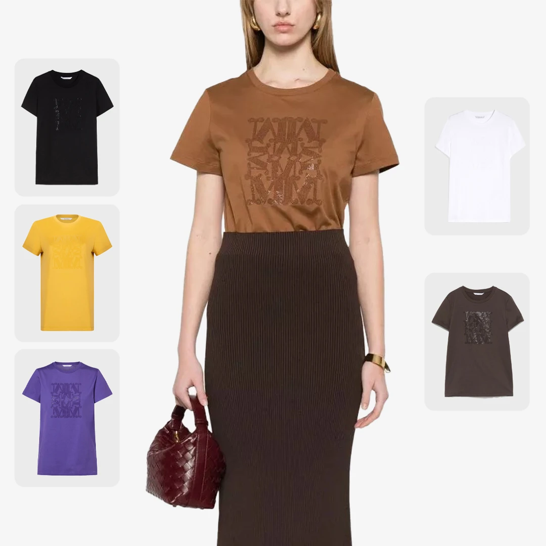 未使用 MaxMara 【国现 专柜价3100元】女士闪钻短袖T恤Giovane