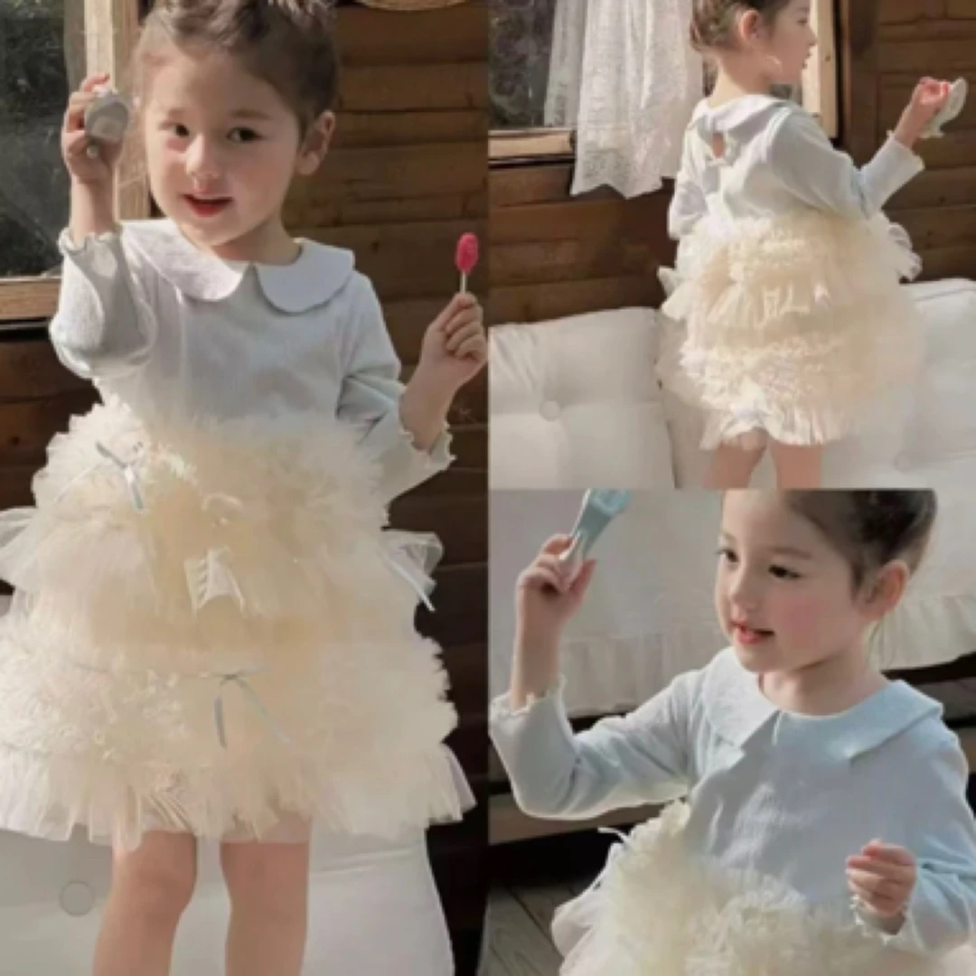 女童连衣裙春秋新款洋气韩版可爱儿童公主裙宝女宝生日礼服纱裙