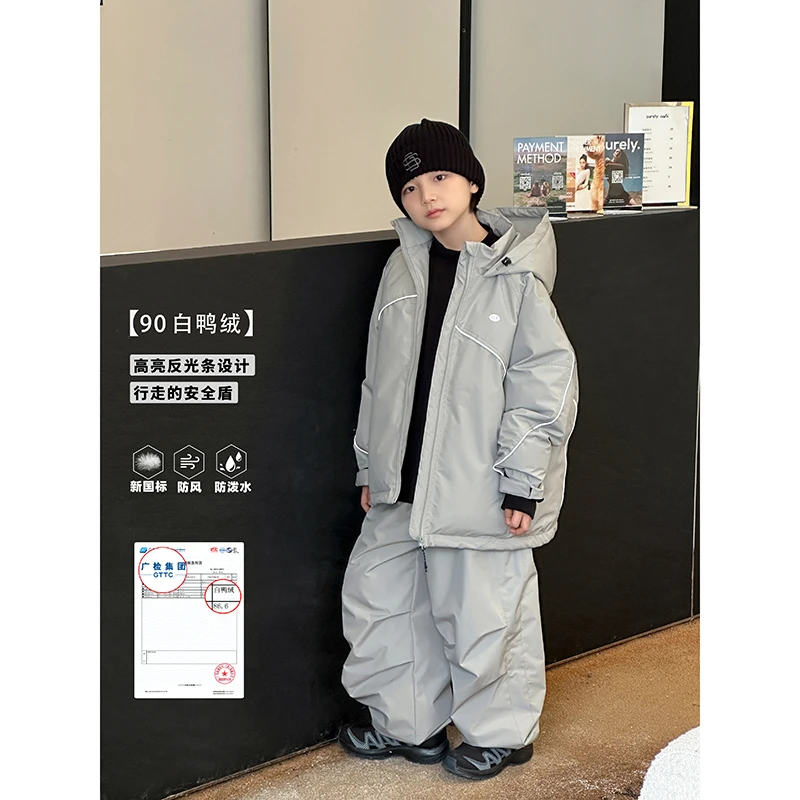 12.18 新品 略略童品儿童冬季户外防水休闲派克羽绒服254XY6820