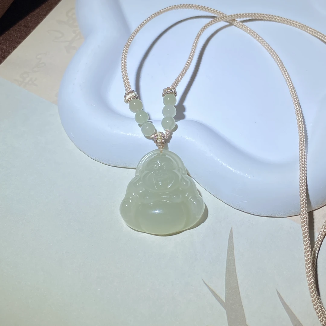 【渠小姐精选】DZ603 和田玉佛公晴水吊坠约卡30.3*30*10.3mmm