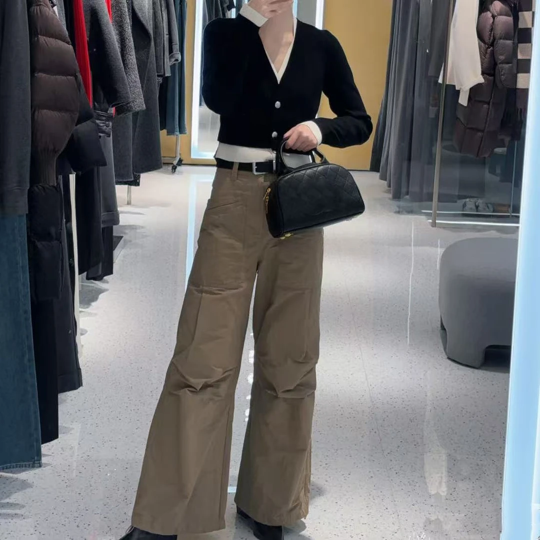 针织衫-218132短款V领假两件时尚开衫