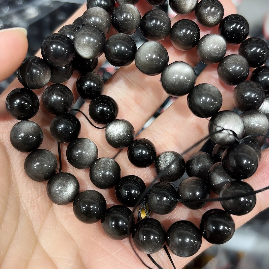 未镶嵌水晶手串银曜石卡10