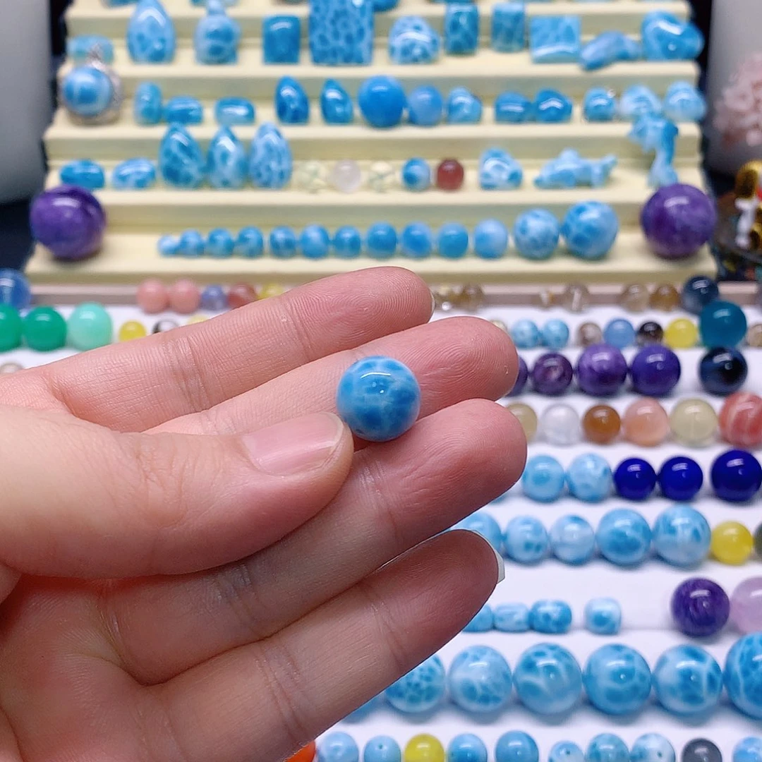 發***子针钠钙石（海纹石）未镶嵌手链