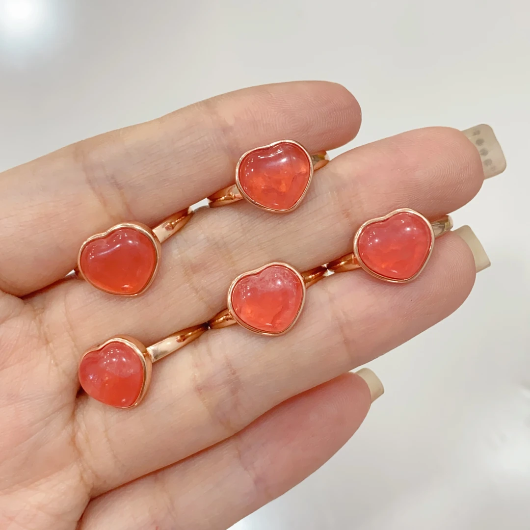 S925银红纹石戒指精美时尚气质简约多样性发货1件