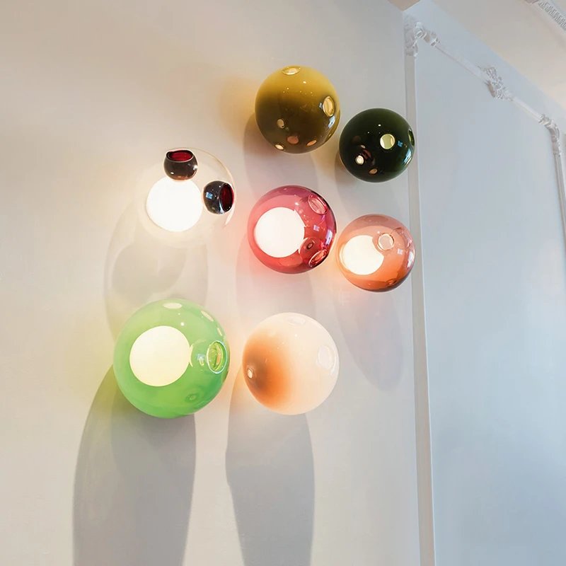 加拿大Bocci 28现代极简彩色玻璃壁灯客厅背景墙卧室床头过道灯具