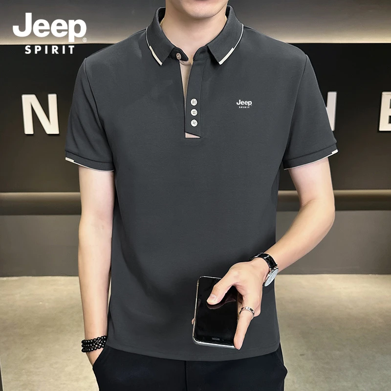 JEEP SPIRIT吉普爆款polo衫短袖男夏季新款t恤翻领棉质商务POLO衫