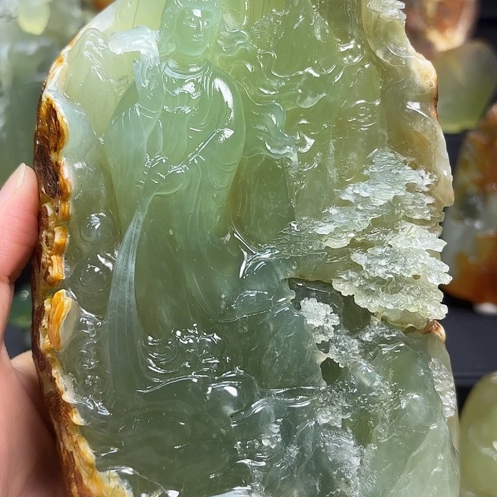 未镶嵌蛇纹石玉摆件用****6