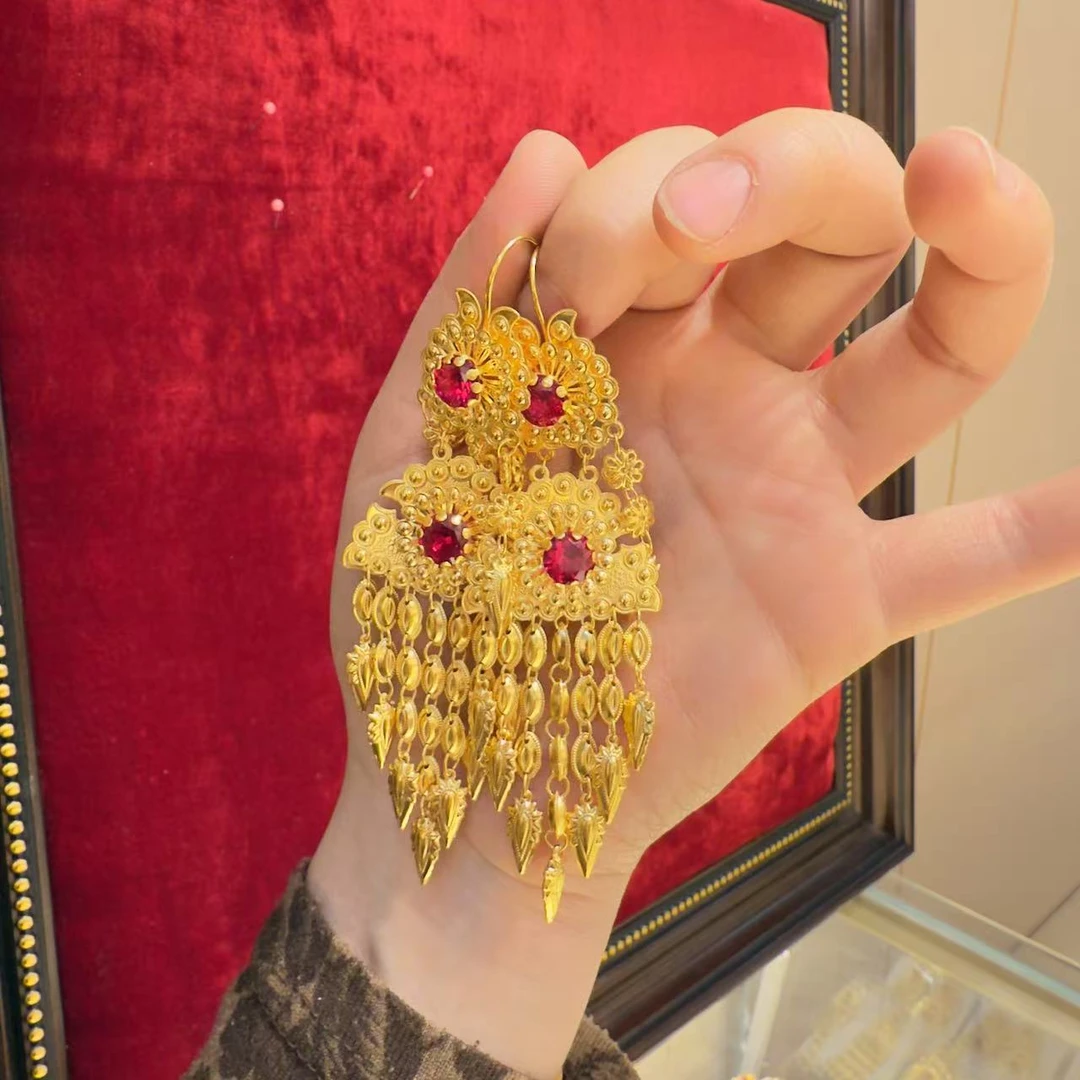 铁合金亚克力耳饰 han soka 耳环手工古风复古