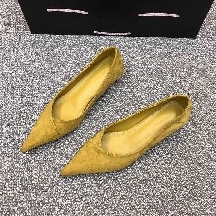 法式尖头细跟2025春秋新款百搭通勤中跟浅口低跟鞋职业工作鞋百搭