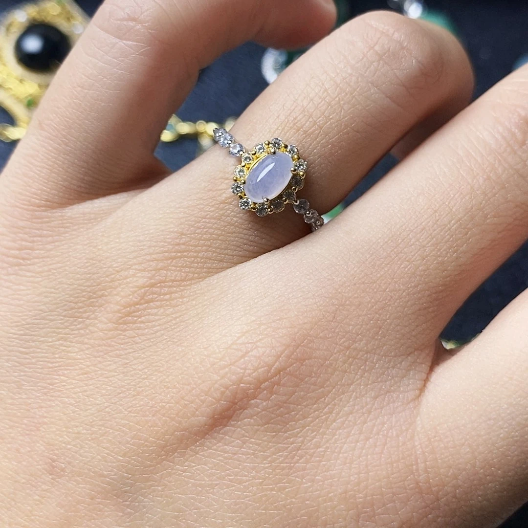 翡翠戒指银S925镶嵌111111111