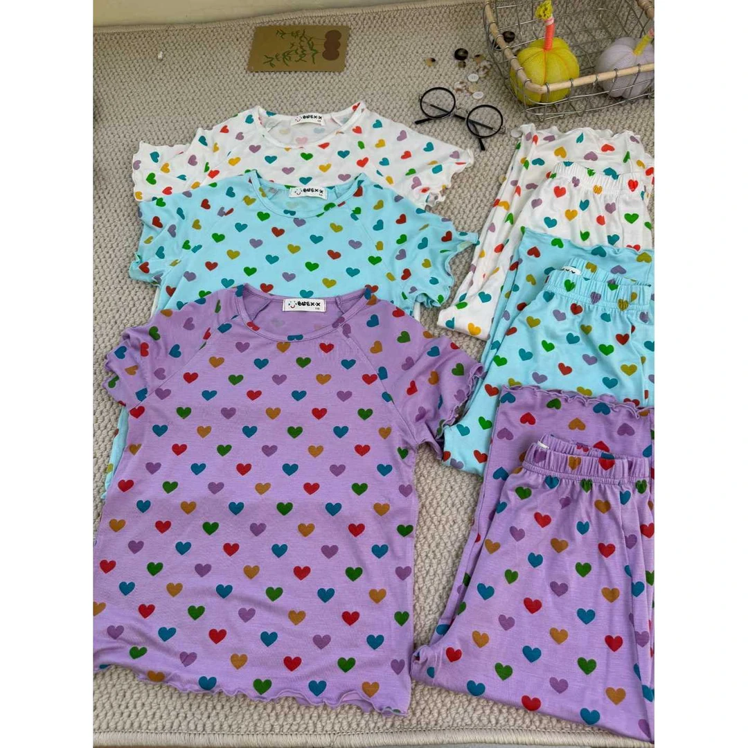 0儿童套装常规碎花女宝宝满印夏季新款居家童装薄款休闲服21197