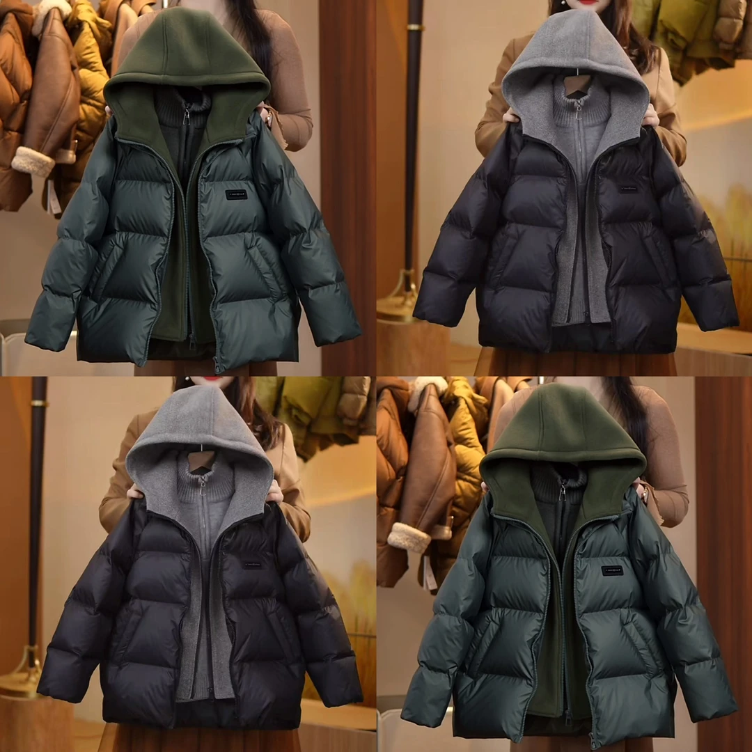 【定制新款】90白鸭绒假两件连帽羽绒服加厚中大童男童羽绒服YG6609