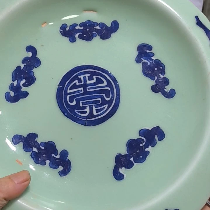 收***道青花盘一个全品一个