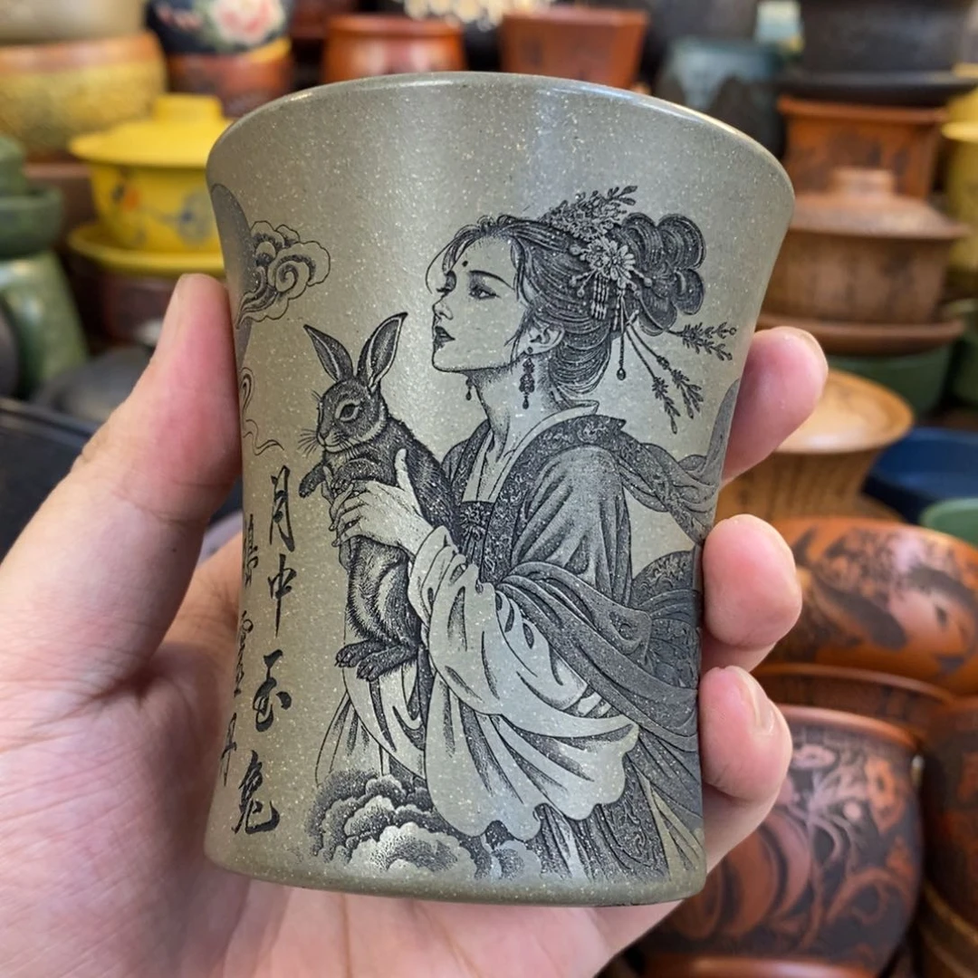 紫砂杯子宜兴全手工紫砂杯