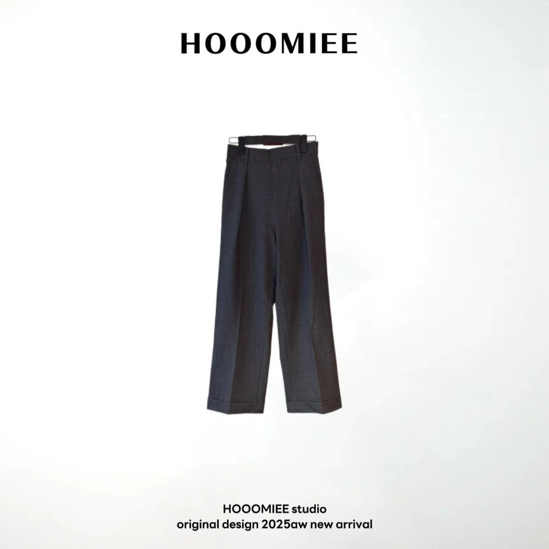 Hooomiee通勤都市时尚气质西装设计师女士休闲裤LG031