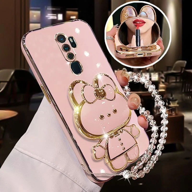 适用OPPOA11手机壳补妆镜子支架A11x硅胶软壳防摔全包A11带手链女