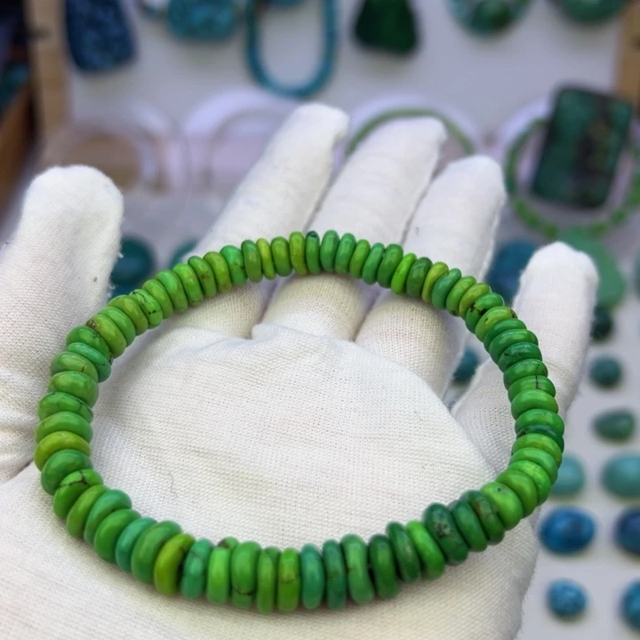 菜籽绿藏扣手串8.5mm兰