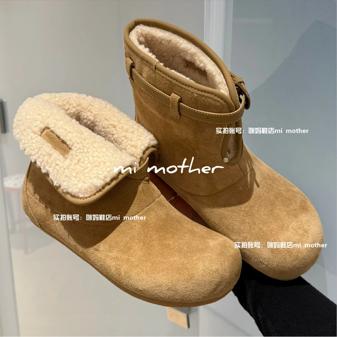 mi mother“锁温冬日”真皮 25年冬季雪地靴 内增高4.5公分暴走