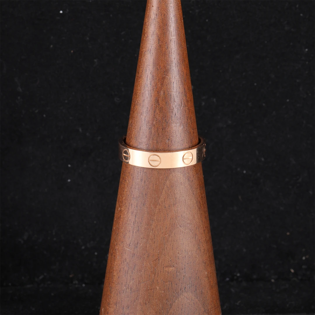 95新 Cartier/卡地亚 活动佳珊36224 LOVE 窄版戒指 18K玫瑰金 53