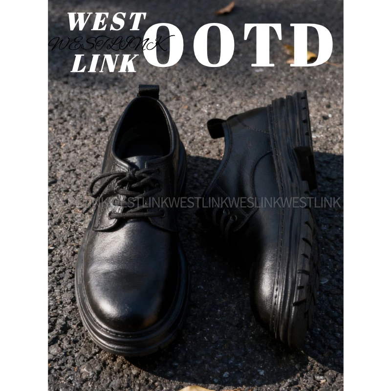 Westlink/西遇【抖音双11】新款德比鞋ins简约百搭休闲皮鞋商务男生