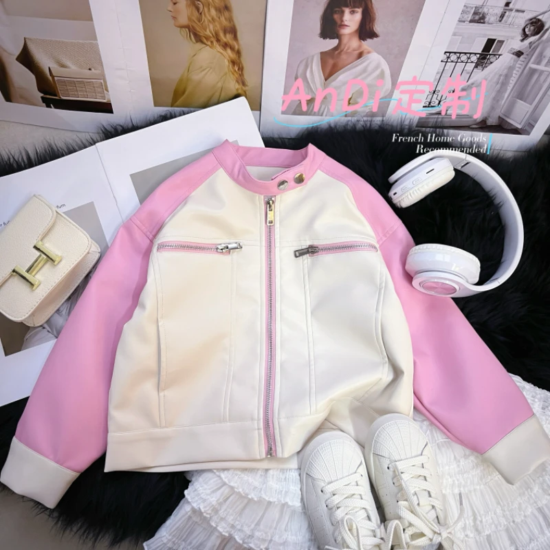 〖ANDI〗订制春季新款中大童女童韩系撞色设计感外套3519