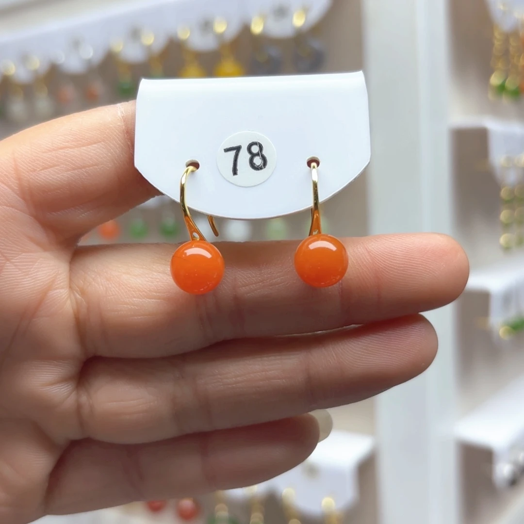 南红玛瑙耳饰银S925镶嵌