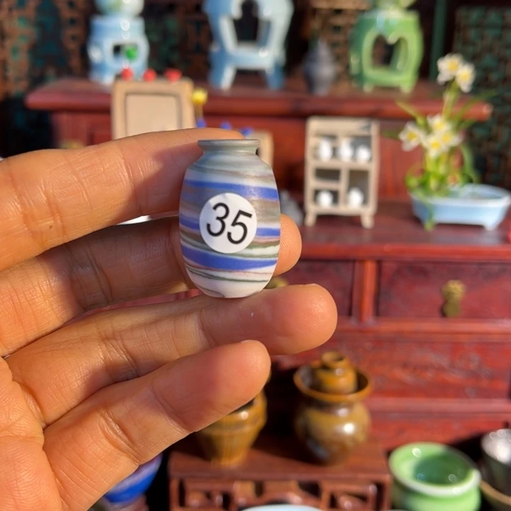 摆件微陶老王迷你花瓶