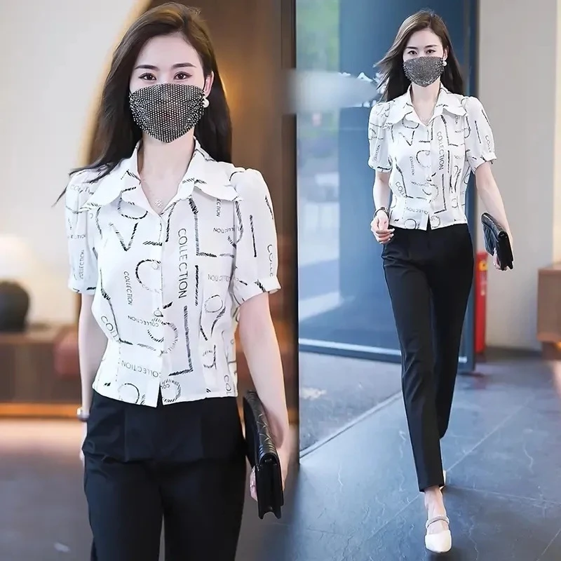 百搭衬衫女款七分袖白色夏季上衣女士高档减龄遮肚薄款衬衫气质