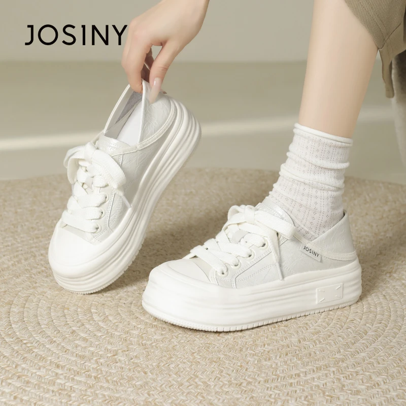 卓诗尼厚底小白鞋女款2025新款夏季女鞋超火配裙子增高休闲板鞋