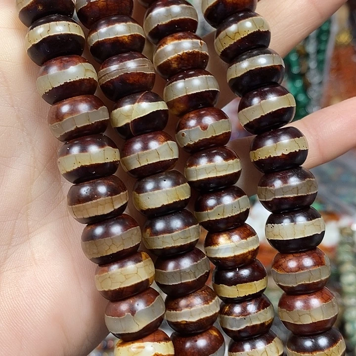 玛瑙/玉髓未镶嵌珠宝半成品复古一线玛瑙卡14mm一条