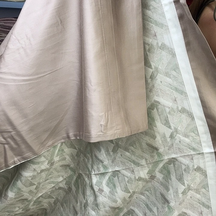 真丝真丝绿色标准床盖四件套