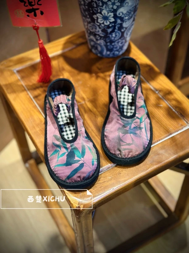 香云系列2025春上新【紫竹】圆头纯手工千层底布鞋