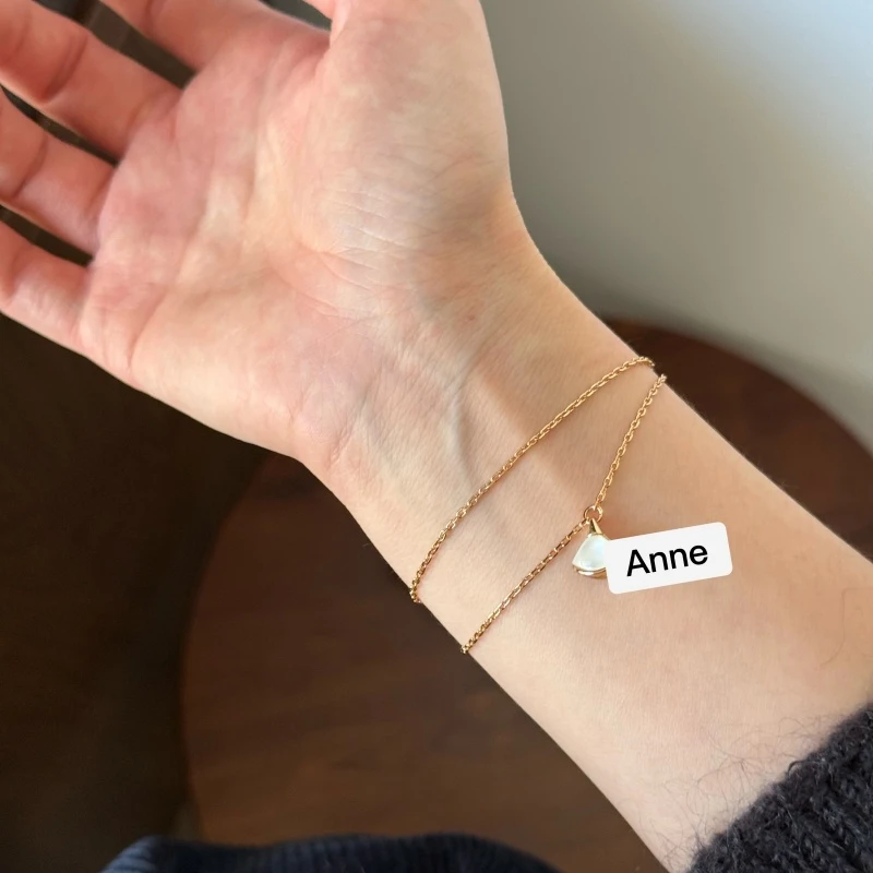 铜合金手链 百搭小裙子白贝双层精致手链【S246】